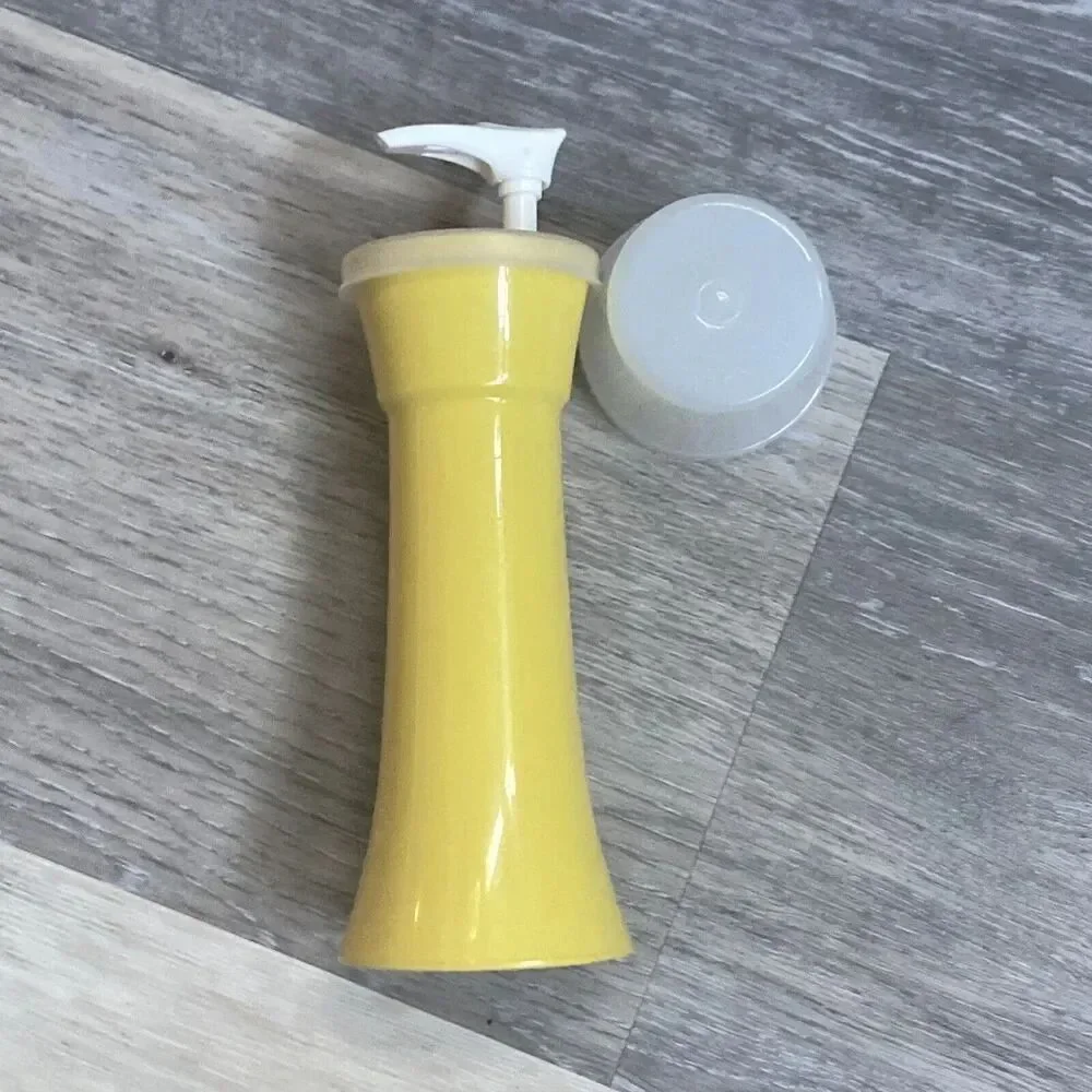 Tupperware Mustard Pump Containers 718-2 Yellow vintage